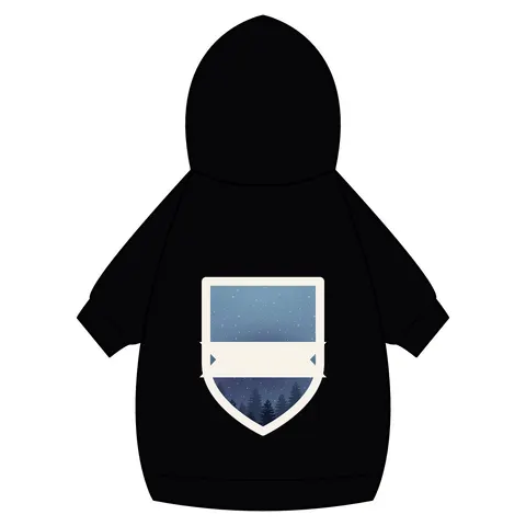 Winter Pine Tree Silhouettes Pet Hoodie — back_dtf view
