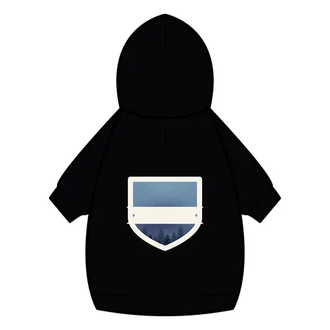 Winter Pine Tree Silhouettes Pet Hoodie — back_dtf view