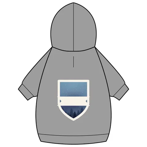 Winter Pine Tree Silhouettes Pet Hoodie — back_dtf view