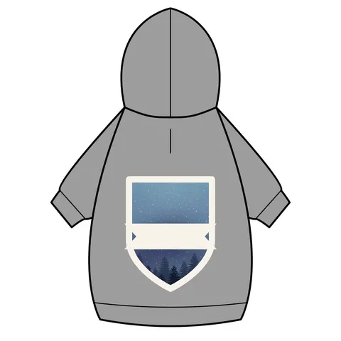 Winter Pine Tree Silhouettes Pet Hoodie — back_dtf view