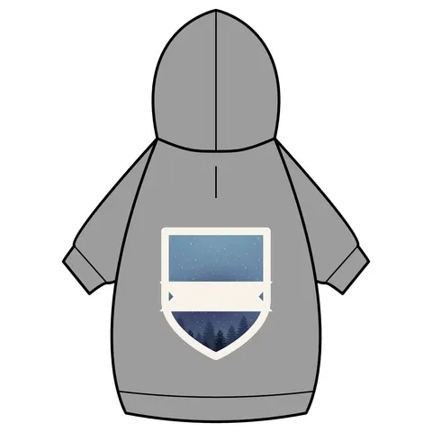 Winter Pine Tree Silhouettes Pet Hoodie — back_dtf view