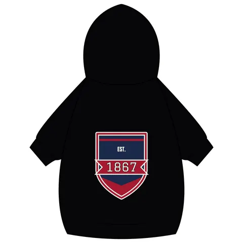 Howard 1867 Navy & Crimson Pet Hoodie — back_dtf view