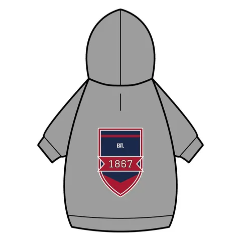 Howard 1867 Navy & Crimson Pet Hoodie — back_dtf view