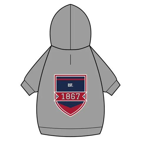 Howard 1867 Navy & Crimson Pet Hoodie — back_dtf view