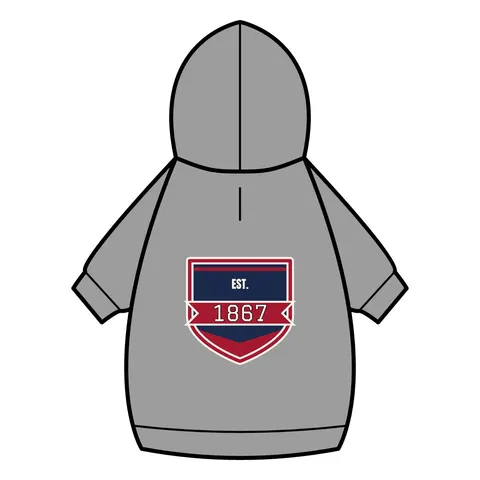 Howard 1867 Navy & Crimson Pet Hoodie — back_dtf view