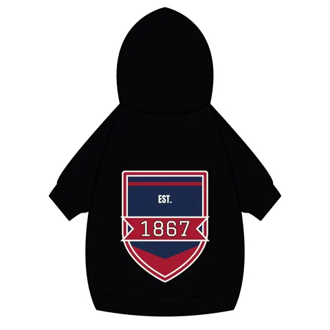 Howard 1867 Navy & Crimson Pet Hoodie — back_dtf view