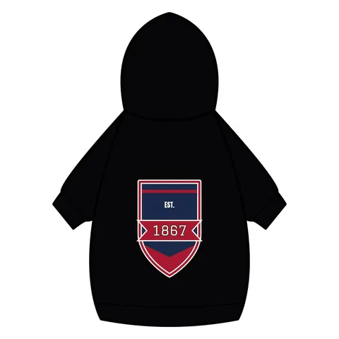Howard 1867 Navy & Crimson Pet Hoodie — back_dtf view