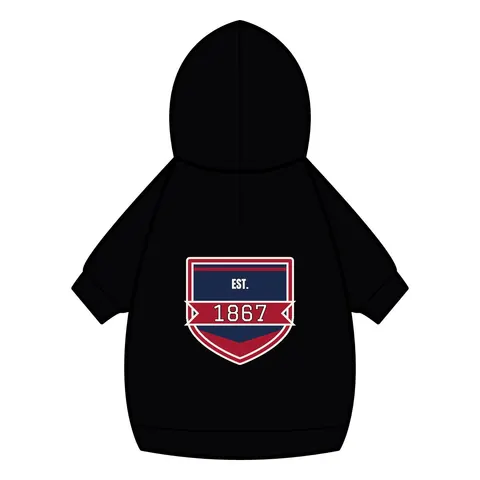Howard 1867 Navy & Crimson Pet Hoodie — back_dtf view