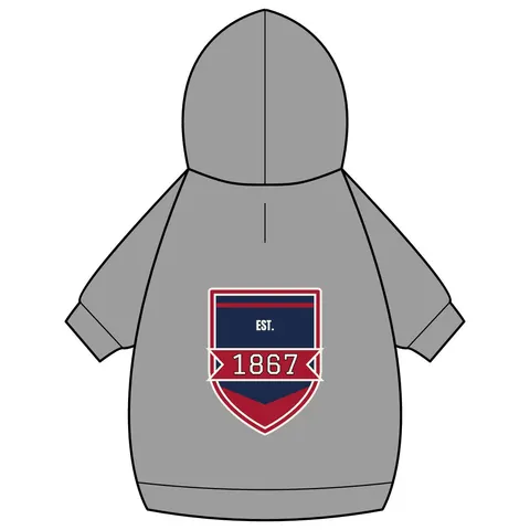 Howard 1867 Navy & Crimson Pet Hoodie — back_dtf view