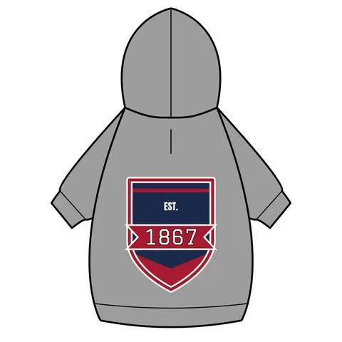 Howard 1867 Navy & Crimson Pet Hoodie — back_dtf view
