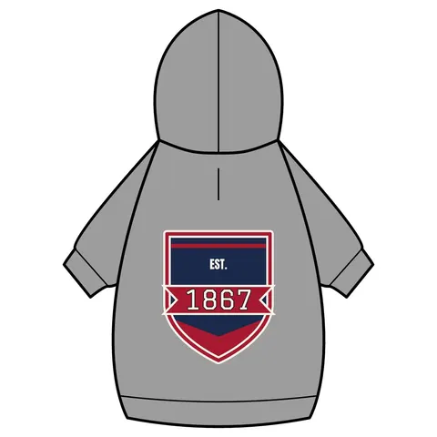 Howard 1867 Navy & Crimson Pet Hoodie — back_dtf view
