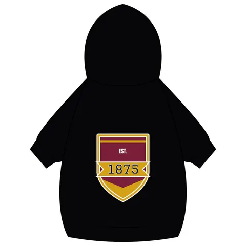 Huston-Tillotson 1875 Maroon & Gold Pet Hoodie — back_dtf view