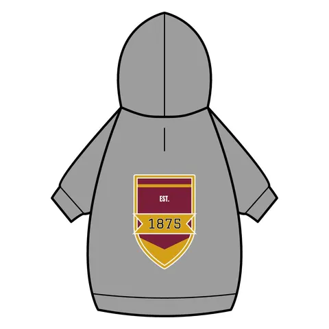 Huston-Tillotson 1875 Maroon & Gold Pet Hoodie — back_dtf view