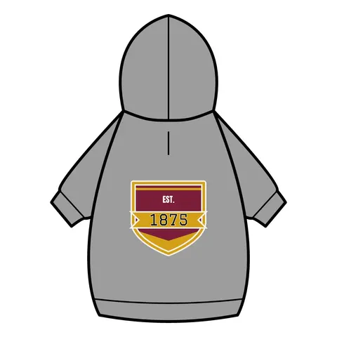 Huston-Tillotson 1875 Maroon & Gold Pet Hoodie — back_dtf view