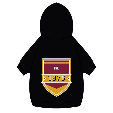 Huston-Tillotson 1875 Maroon & Gold Pet Hoodie — back_dtf view