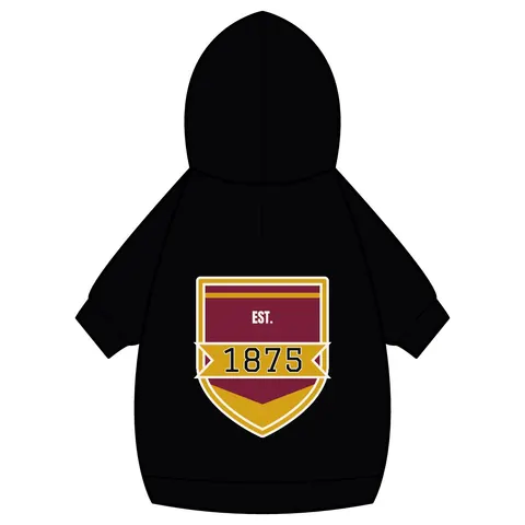 Huston-Tillotson 1875 Maroon & Gold Pet Hoodie — back_dtf view