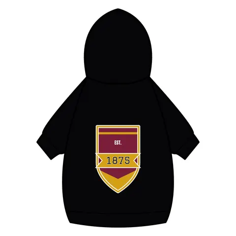 Huston-Tillotson 1875 Maroon & Gold Pet Hoodie — back_dtf view