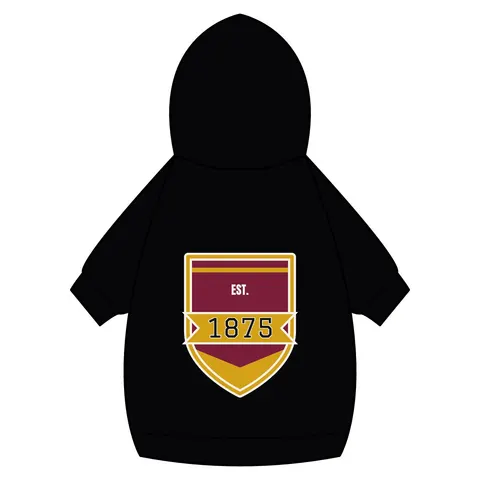 Huston-Tillotson 1875 Maroon & Gold Pet Hoodie — back_dtf view