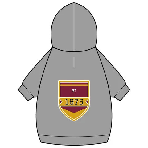 Huston-Tillotson 1875 Maroon & Gold Pet Hoodie — back_dtf view