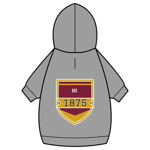 Huston-Tillotson 1875 Maroon & Gold Pet Hoodie — back_dtf view
