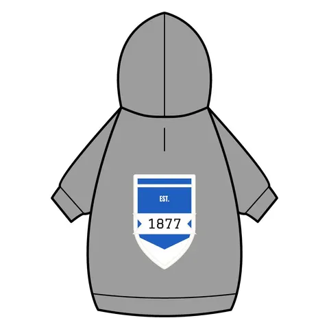 Jackson State 1877 Blue & White Split Pet Hoodie — back_dtf view