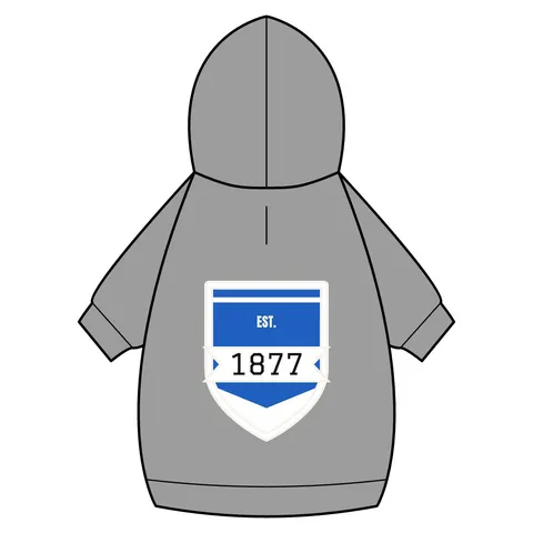 Jackson State 1877 Blue & White Split Pet Hoodie — back_dtf view