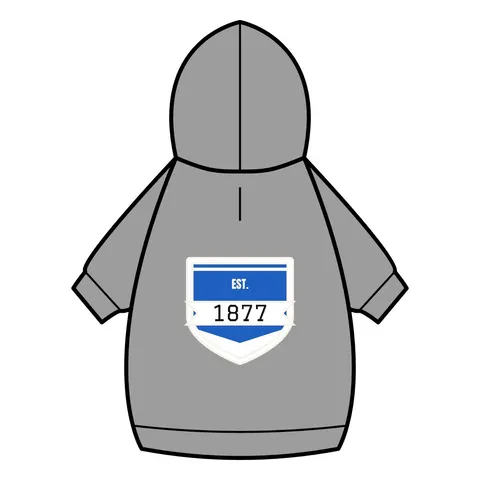 Jackson State 1877 Blue & White Split Pet Hoodie — back_dtf view
