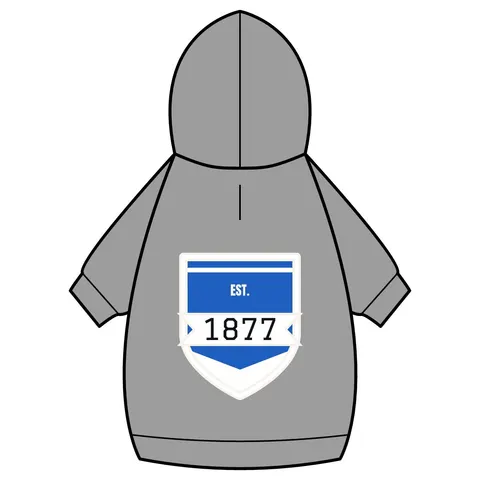Jackson State 1877 Blue & White Split Pet Hoodie — back_dtf view