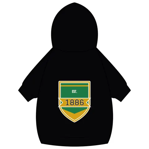 Kentucky State 1886 Green & Gold Pet Hoodie — back_dtf view