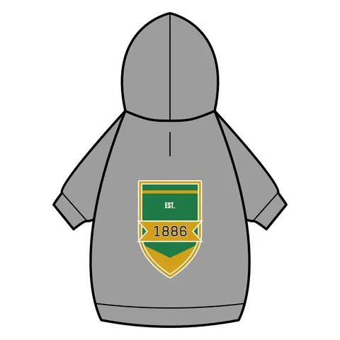 Kentucky State 1886 Green & Gold Pet Hoodie — back_dtf view
