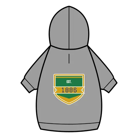 Kentucky State 1886 Green & Gold Pet Hoodie — back_dtf view