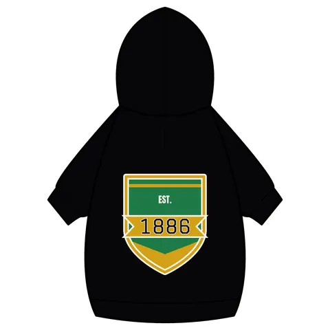 Kentucky State 1886 Green & Gold Pet Hoodie — back_dtf view