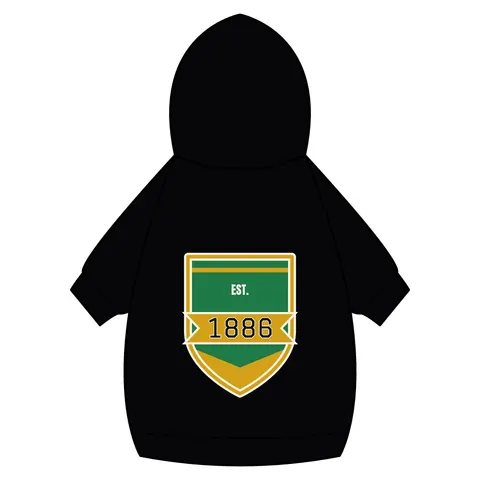 Kentucky State 1886 Green & Gold Pet Hoodie — back_dtf view