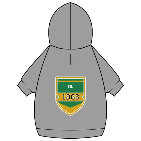Kentucky State 1886 Green & Gold Pet Hoodie — back_dtf view