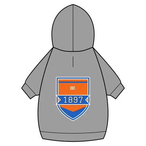 Langston 1897 Orange & Blue Pet Hoodie — back_dtf view