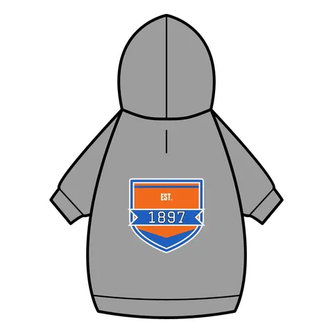 Langston 1897 Orange & Blue Pet Hoodie — back_dtf view