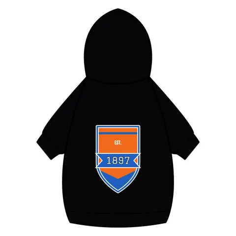 Langston 1897 Orange & Blue Pet Hoodie — back_dtf view