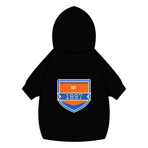 Langston 1897 Orange & Blue Pet Hoodie — back_dtf view