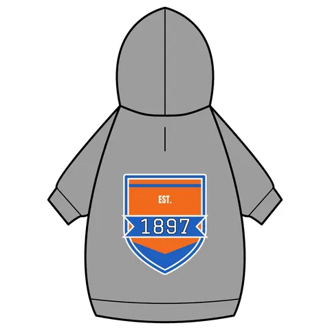 Langston 1897 Orange & Blue Pet Hoodie — back_dtf view