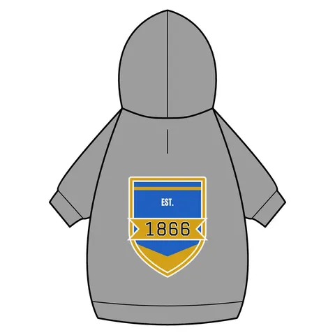 Lincoln (MO) 1866 Blue & Gold Pet Hoodie — back_dtf view