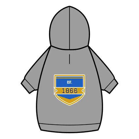 Lincoln (MO) 1866 Blue & Gold Pet Hoodie — back_dtf view