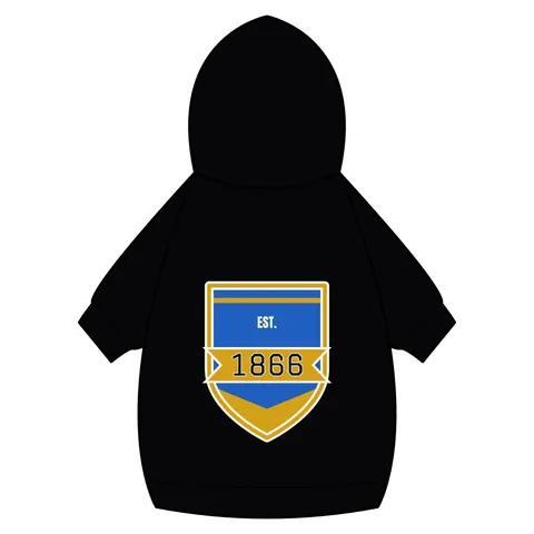 Lincoln (MO) 1866 Blue & Gold Pet Hoodie — back_dtf view