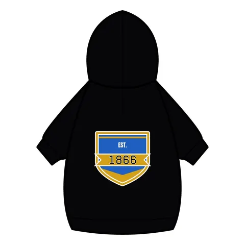 Lincoln (MO) 1866 Blue & Gold Pet Hoodie — back_dtf view