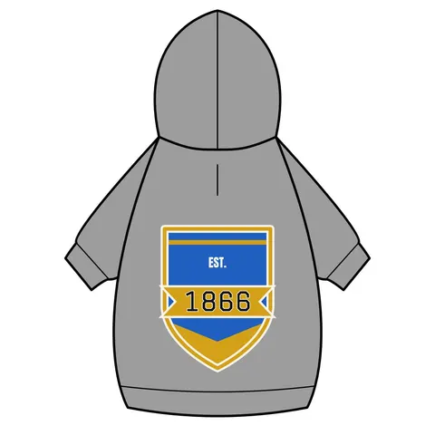 Lincoln (MO) 1866 Blue & Gold Pet Hoodie — back_dtf view