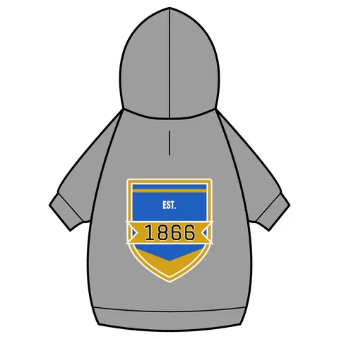 Lincoln (MO) 1866 Blue & Gold Pet Hoodie — back_dtf view