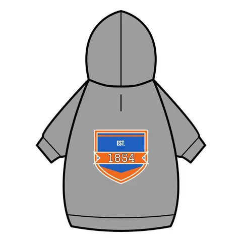 Lincoln (PA) 1854 Blue & Orange Pet Hoodie — back_dtf view