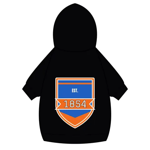 Lincoln (PA) 1854 Blue & Orange Pet Hoodie — back_dtf view