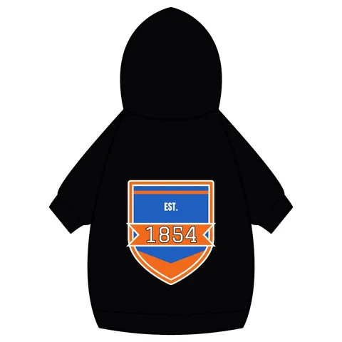 Lincoln (PA) 1854 Blue & Orange Pet Hoodie — back_dtf view