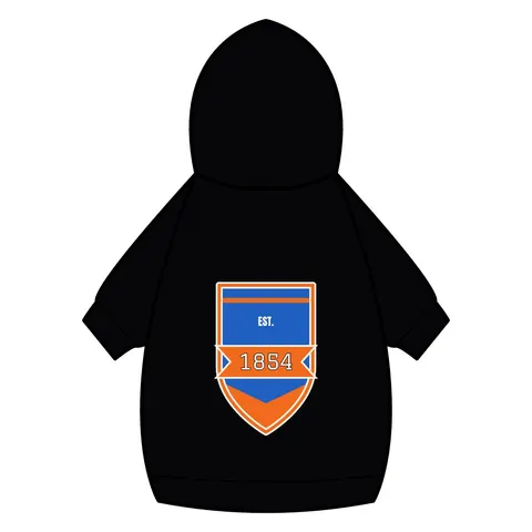 Lincoln (PA) 1854 Blue & Orange Pet Hoodie — back_dtf view