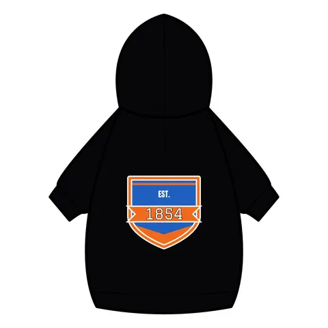 Lincoln (PA) 1854 Blue & Orange Pet Hoodie — back_dtf view
